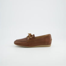 Load image into Gallery viewer, Brown leather boat shoe on a white background
