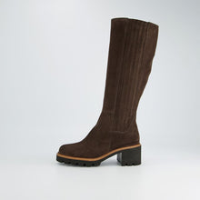 Load image into Gallery viewer, Brown knee-high boot on a white background
