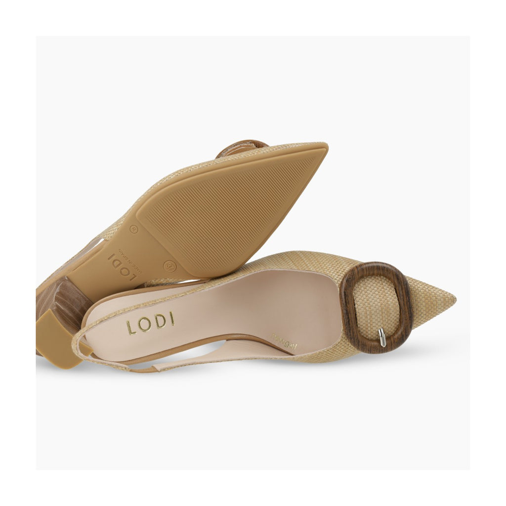 Lodi Beige Woven Sling Back |KAOSC1
