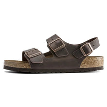 Load image into Gallery viewer, Brown sandal with cork sole on a white background
