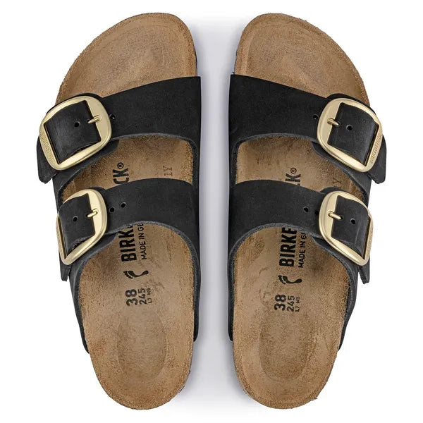 Birkenstock Arizona Big Buckle Nubuck Leather Black|1023290
