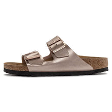 Load image into Gallery viewer, Birkenstock sandal with metallic finish on a white background
