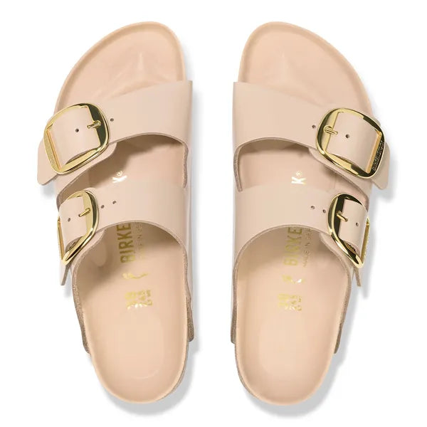 Birkenstock Arizona Big Buckle Natural Leather Patent New Beige|1026553P