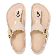 Load image into Gallery viewer, Birkenstock Gizeh Big Buckle Natural Leather Patent New Beige|1026550
