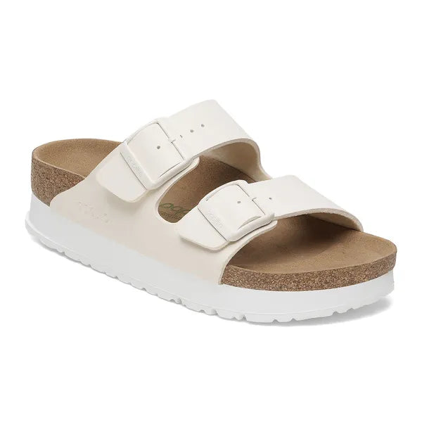 Birkenstock Arizona Flex Platform Birko-Flor Eggshell|1029127