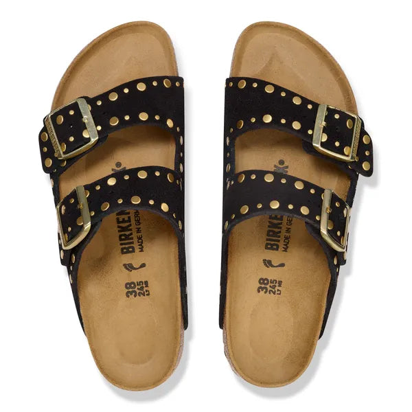 Birkenstock Arizona Rivet  Suede Leather Black|1030348
