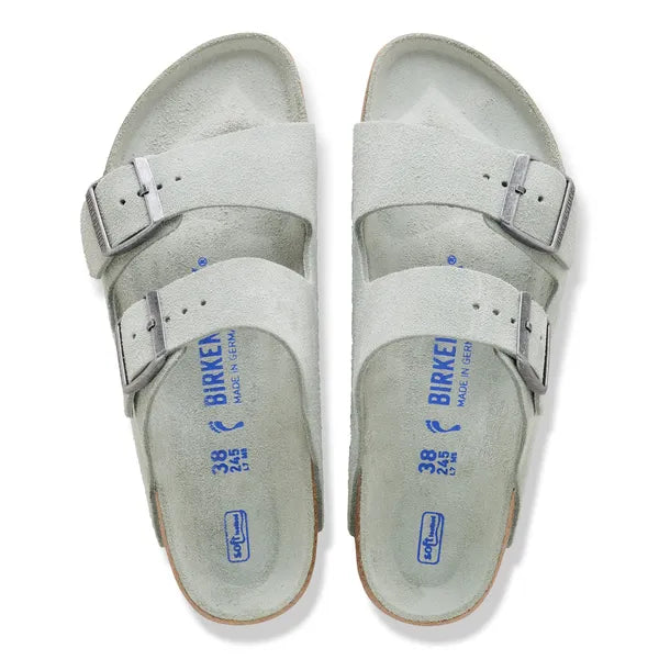 Birkenstock Arizona Soft Footbed Suede Leather Sage|1031663