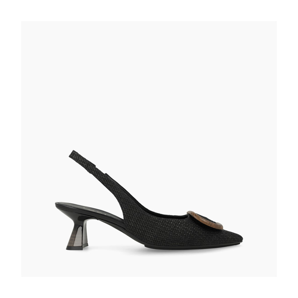 Lodi  Black Woven Sling Back |KAOSC2