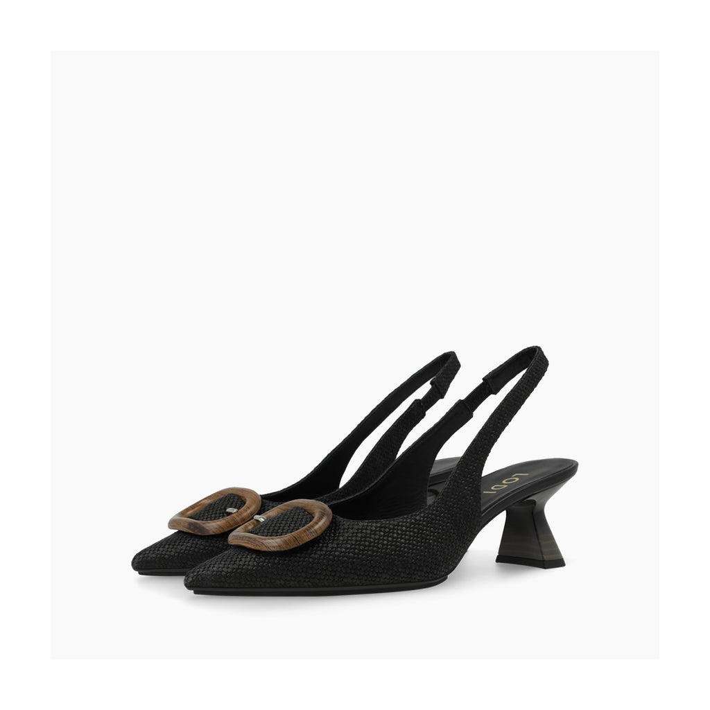 Lodi  Black Woven Sling Back |KAOSC2