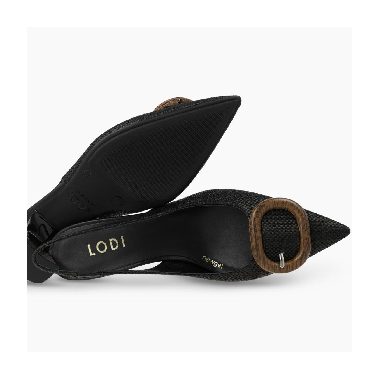 Lodi  Black Woven Sling Back |KAOSC2
