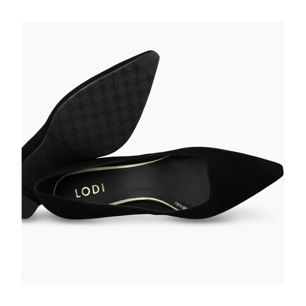 Lodi Black Suede Court Shoe|GENIUSC221