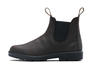 Blundstone 2610 Ladies Dark Brown Waxed Suede Chelsea Boots – side view