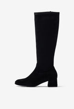 Load image into Gallery viewer, Black knee-high boot on a white background
