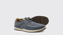 Load image into Gallery viewer, Blue casual shoe on a light gray background
