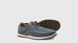 Blue casual shoe on a white background