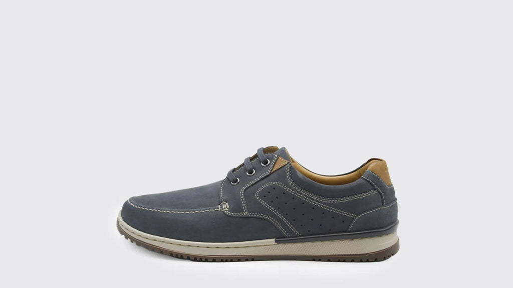 Blue casual shoe on a white background