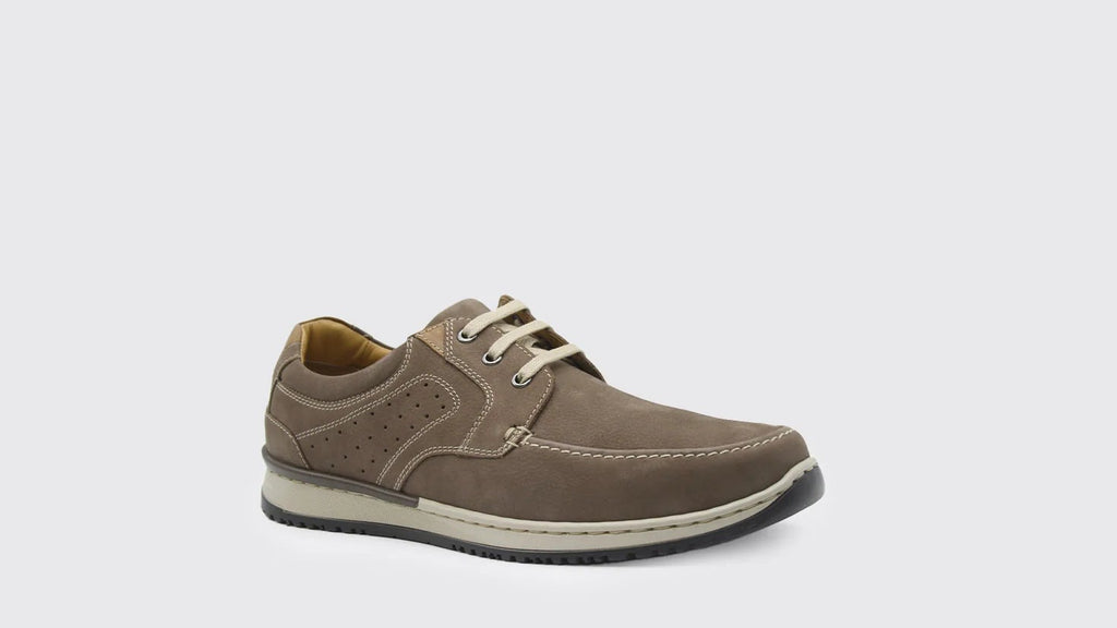 Brown casual shoe on a white background