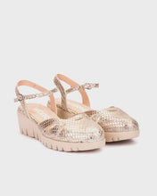 Load image into Gallery viewer, Wonders Gold Snake Print Wedge Sandal|YHPI2671O
