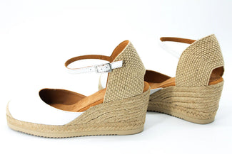 Unisa White Leather Espadrille|CACE26W