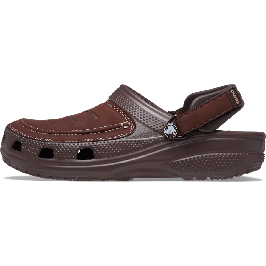 Brown sandal with a strap on a transparent background