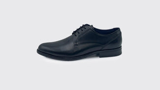 dubarry Black leather dress shoe on a light gray background