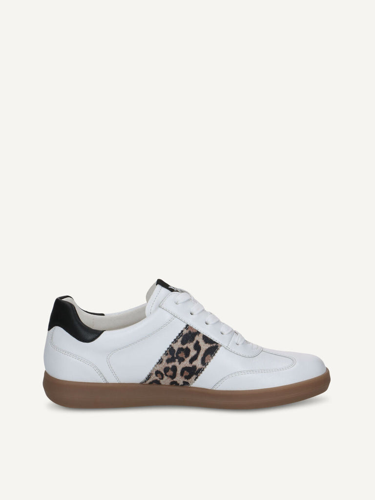 Caprice White and Leo Print Trainer|923705195