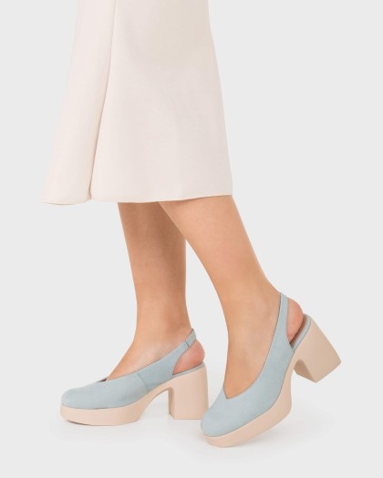 Wonders baby Blue Platform Sling Back|H4990A