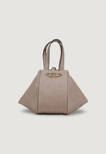 Load image into Gallery viewer, Beige handbag with a brand logo on a light gray background

