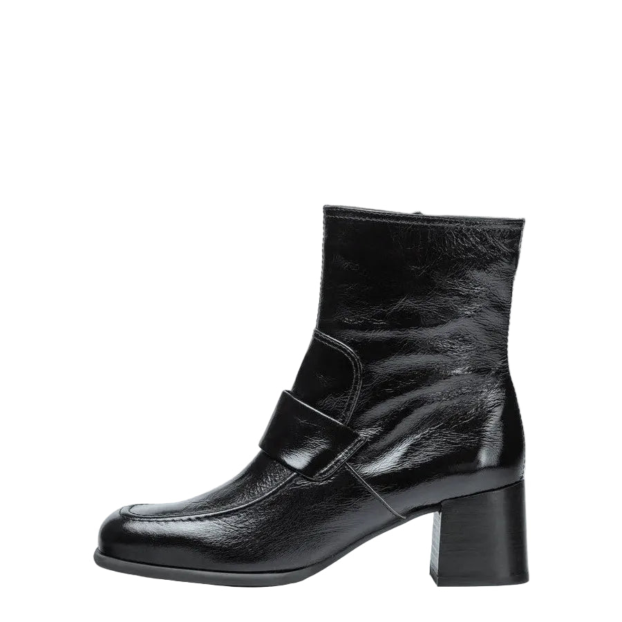 Unisa Black Patent Ankle Boot|LIPPIBK