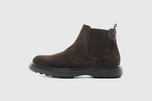 Load image into Gallery viewer, Brown suede Chelsea boot on a light gray background
