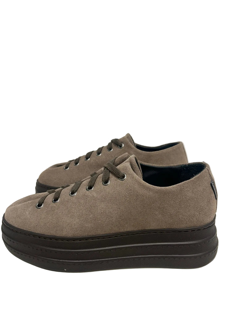 Marco Moreo Taupe Lace-Up Platform Trainers | M0146MTO