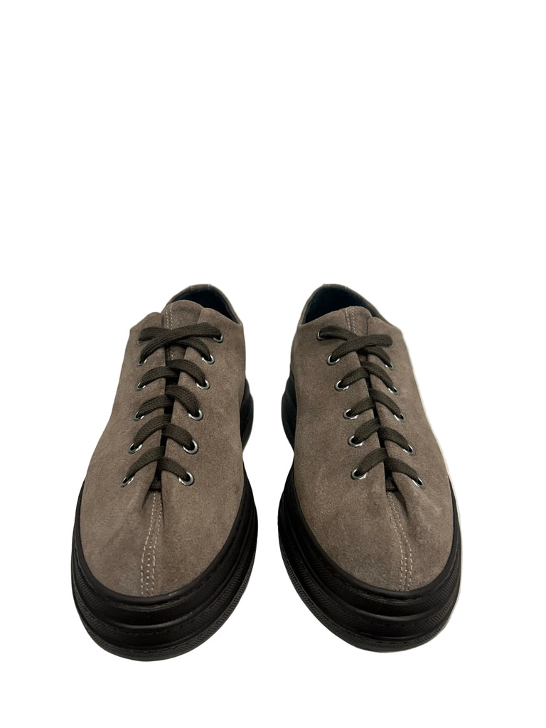 Marco Moreo Taupe Lace-Up Platform Trainers | M0146MTO