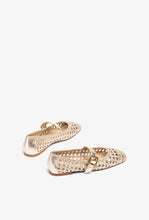 Load image into Gallery viewer, Unisa Gold Braided Leather Mary Jane|BALZAG
