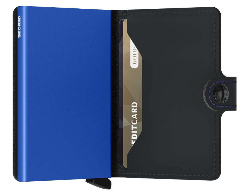 Secrid Matte Wallet - Black & Blue.