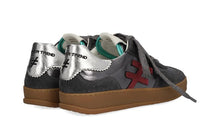 Load image into Gallery viewer, Gray sneakers with brown soles and visible branding on a white background

