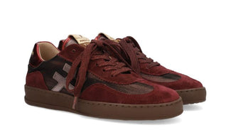 another trend Maroon sneaker with a logo on a white background