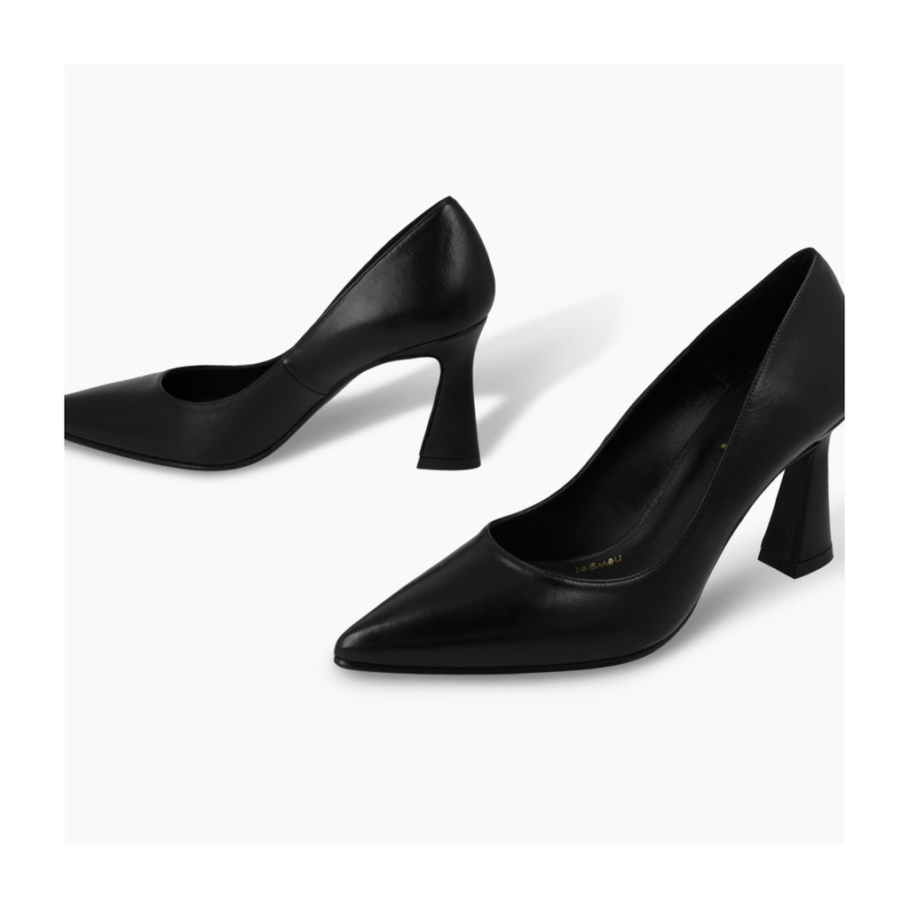 Lodi Black Leather Court Shoe|ROAC210