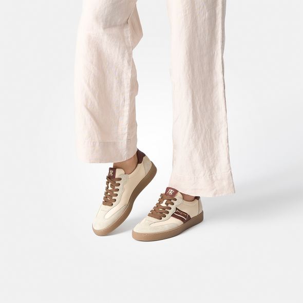 Paul Green  Beige Leather Trainer|5437149