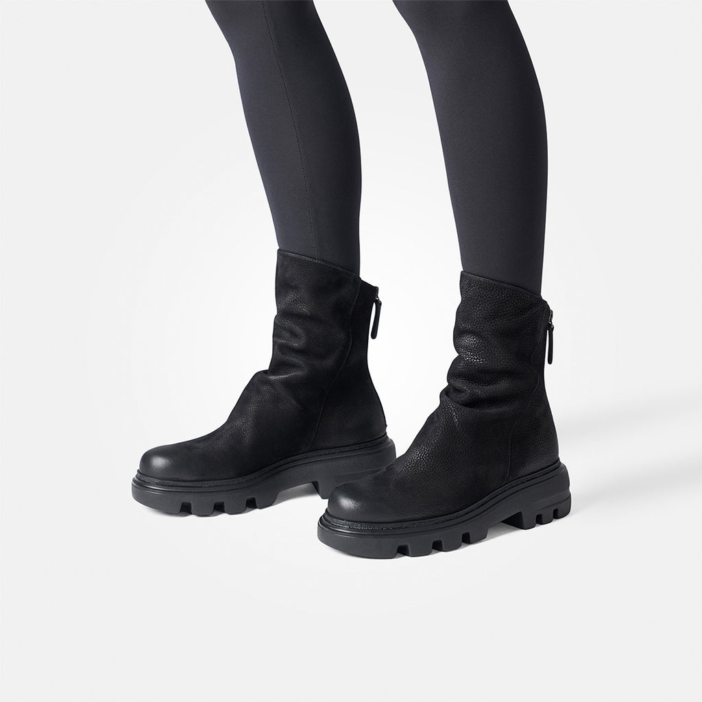 Paul Green Black Nubuck Ankle Boot | 8253010