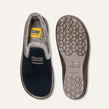 Load image into Gallery viewer, Gray and black slipper with Nordingas branding on a light gray background

