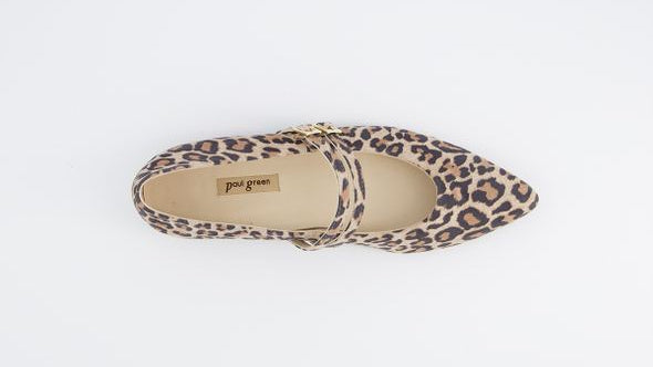 Paul Green Leather Leo Print Mary Jane|1022200