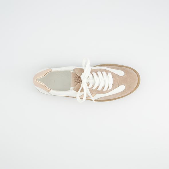 Paul Green White and Beige Suede Trainer|5437119