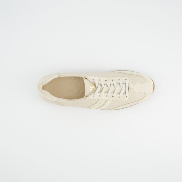 Paul Green Beige Leather Retro Trainer|5453159