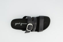 Load image into Gallery viewer, Black sandal with 'Paul Green' branding on a white background
