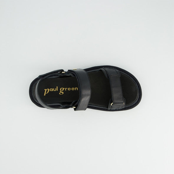 Paul Green Black Strap Sandal|6175019
