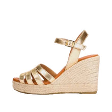 Load image into Gallery viewer, Wonders Gold Wedge Sandal|YHPI2671O
