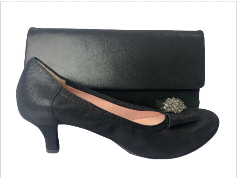 Le Babe Black Court Shoe with Matching Bag